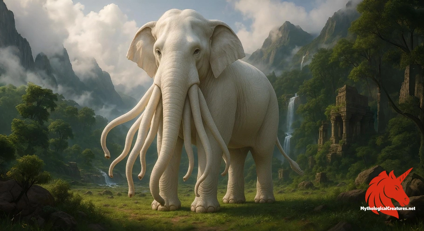 Airavata - Symbolises divine strength, wisdom, and the connection between the earthly and celestial realms.