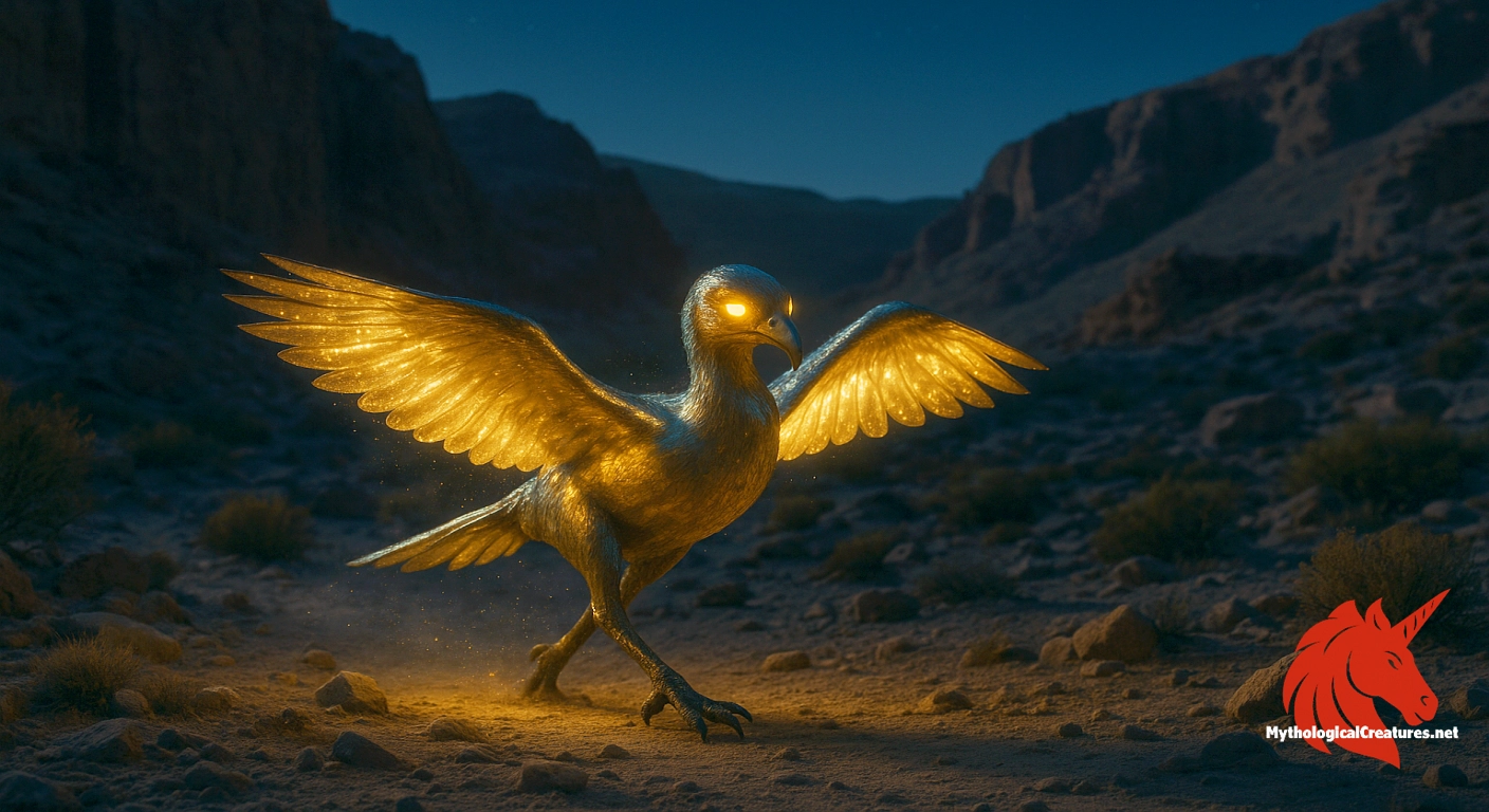 Alicanto - Represents the dual nature of fortune and peril in the harsh desert, guiding prospectors to wealth or warning of danger