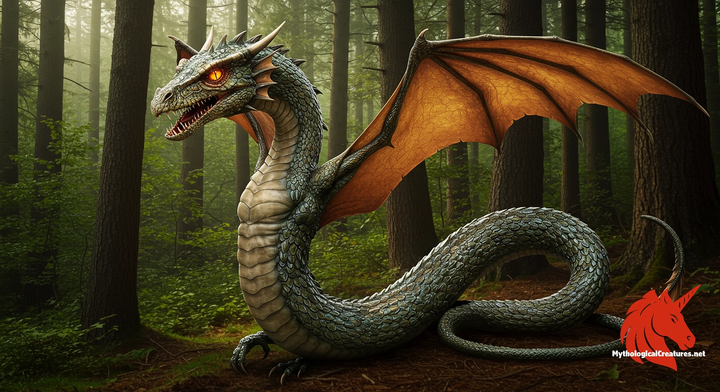 Amphiptere - Represents valor, nobility, and mystical protection in heraldic tradition.