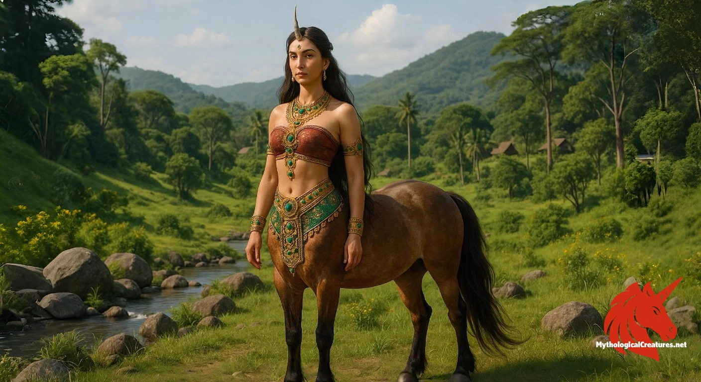 Anggitay - Represents the female centaur archetype in Philippine mythology and serves as the counterpart to Tikbalang, blending human and equine traits with a distinctive unicorn-like horn.