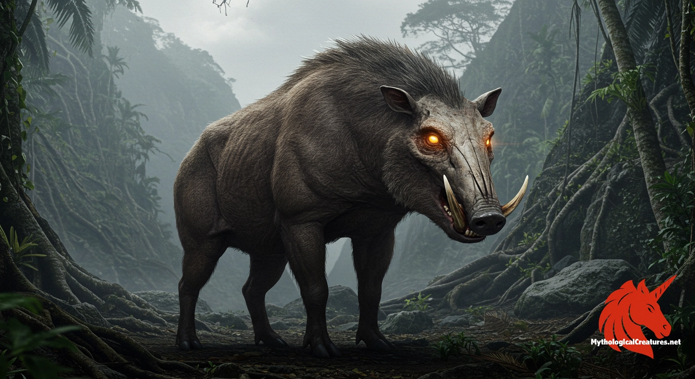 Ao Ao - Ao Ao is a central mythological figure known for its terrifying predation, its cursed lineage, and its dual symbolism as both a harbinger of death and a spirit of fertility in the Guarani culture.