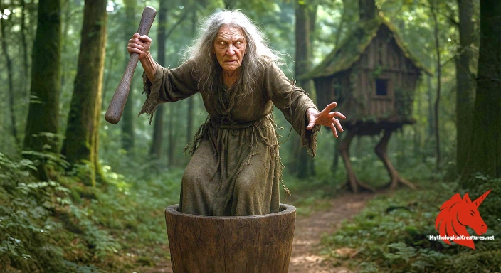 Depiction of Baba Yaga Discover another mythical creature