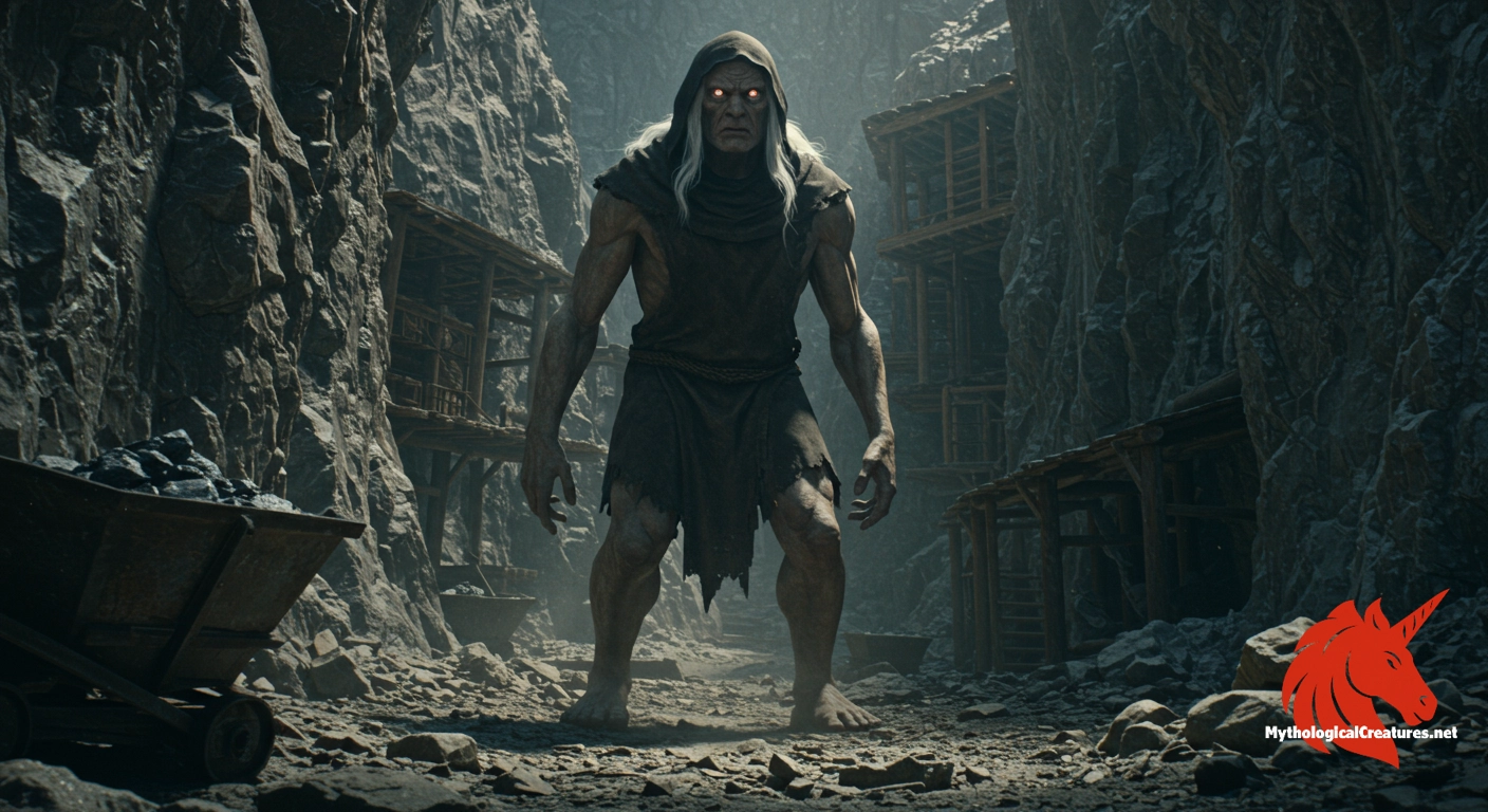 Bergmönch - Embodies the dual nature of protection and retribution in mining communities, enforcing a strict moral code among miners Bergmönch - Embodies the dual nature of protection and retribution in mining communities, enforcing a strict moral code among miners