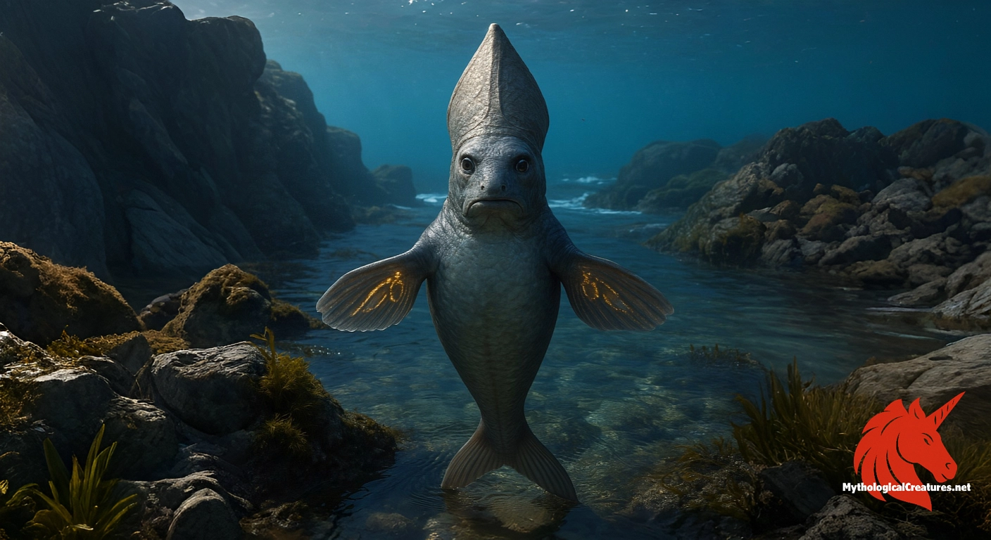 Bishop-fish - Represents the interplay of natural rarity and miraculous intervention, symbolizing divine presence in maritime legends