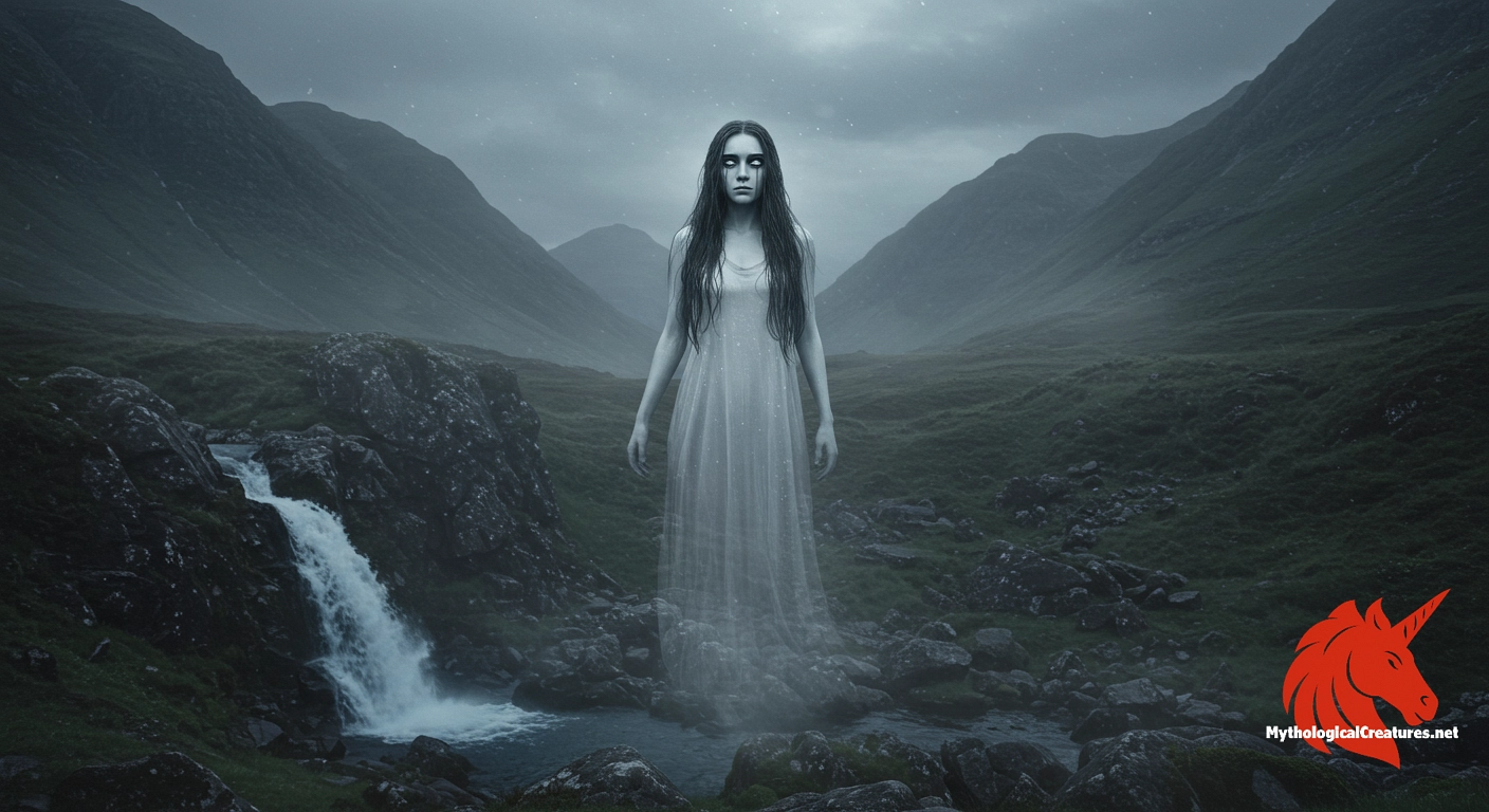 Caoineag - The Caoineag’s mournful keening is believed to foretell impending death, particularly among warriors, and serves as a portent within Scottish highland mythology.