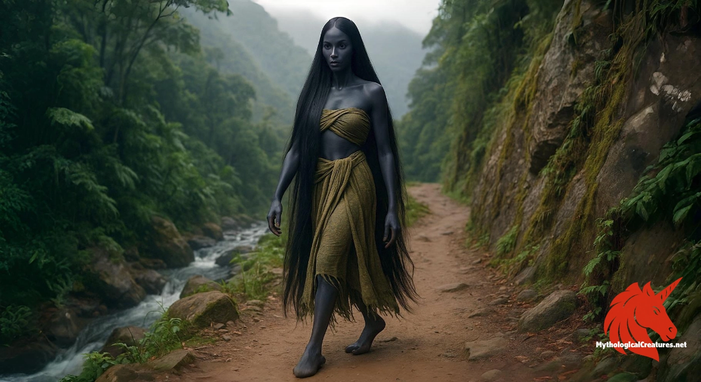 Ciguapa - The Ciguapa symbolizes the mysterious and potentially perilous allure of untamed nature in Dominican culture.