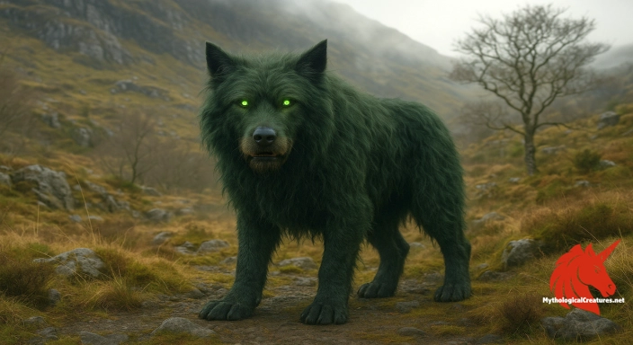 Depiction of Cù-sìth Discover another mythical creature