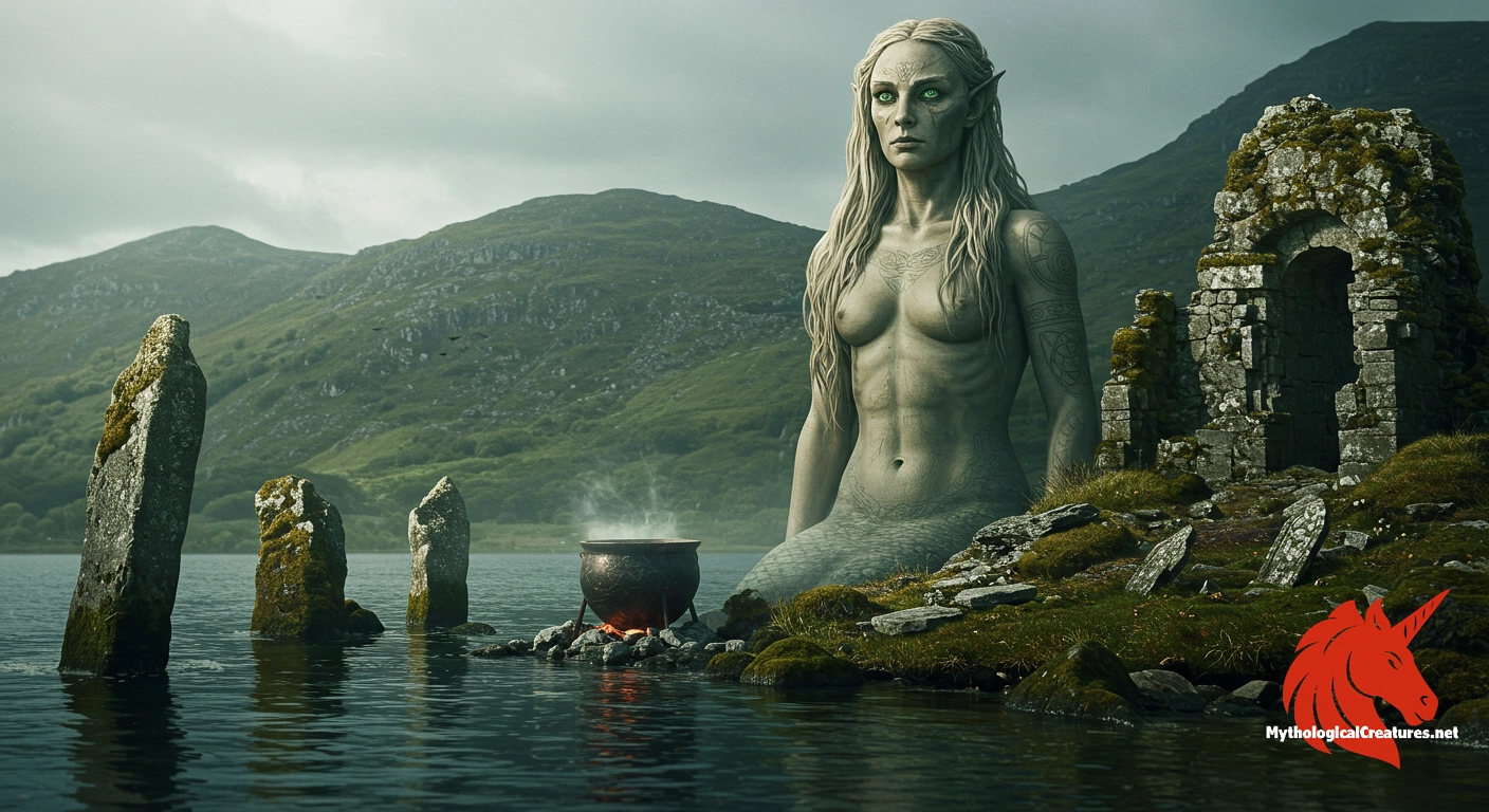 Cymidei Cymeinfoll - Her extraordinary fertility and association with a magical cauldron that restores dead warriors underscore themes of regeneration and renewal in Celtic myth.