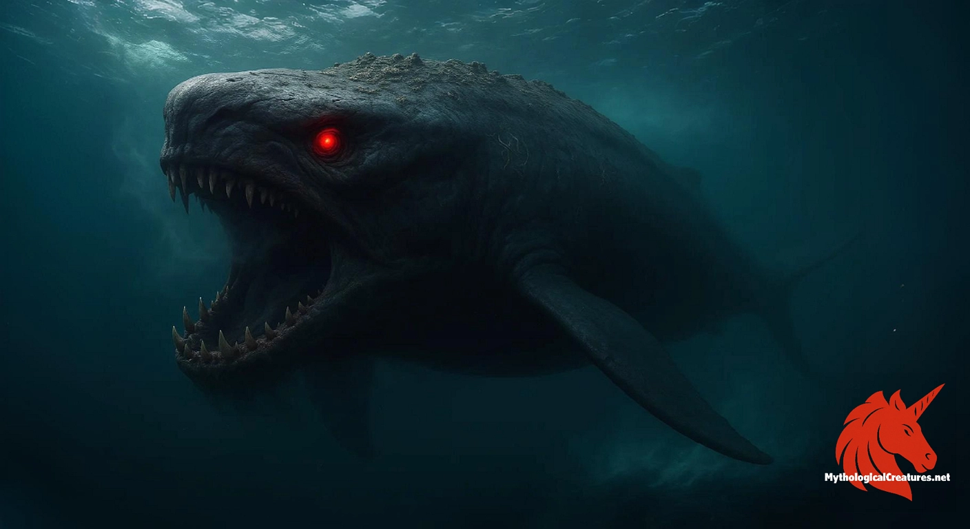 Devil Whale - Serves as a cautionary symbol of the perils of the sea and the presence of demonic forces.