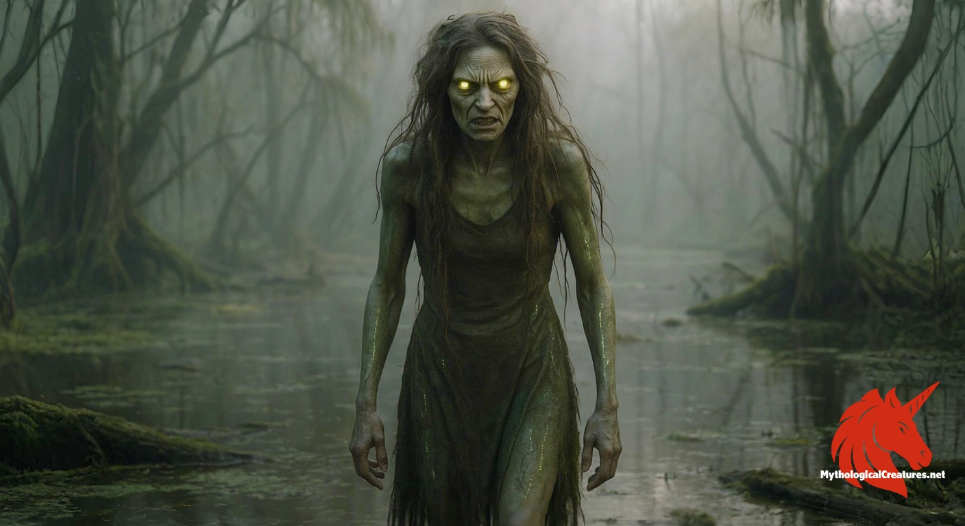 Dziwożona - Represents a cautionary figure highlighting societal stigmas and the perceived consequences for women who defy traditional roles in Slavic culture.