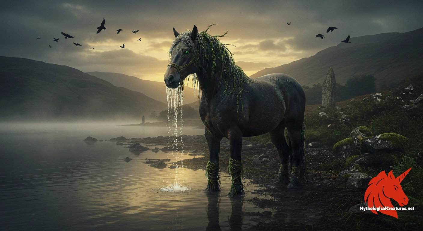 Each-uisge - Represents the dangerous and unpredictable nature of water in Celtic mythology. Each-uisge - Represents the dangerous and unpredictable nature of water in Celtic mythology.