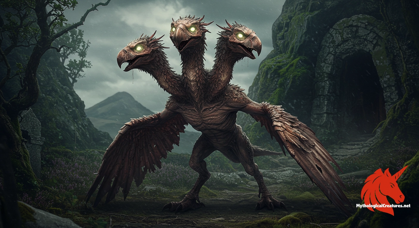 Ellén Trechend - Embodies chaos and destruction in ancient Irish mythology, serving as a symbol of nature's untamed fury. Ellén Trechend - Embodies chaos and destruction in ancient Irish mythology, serving as a symbol of nature's untamed fury.