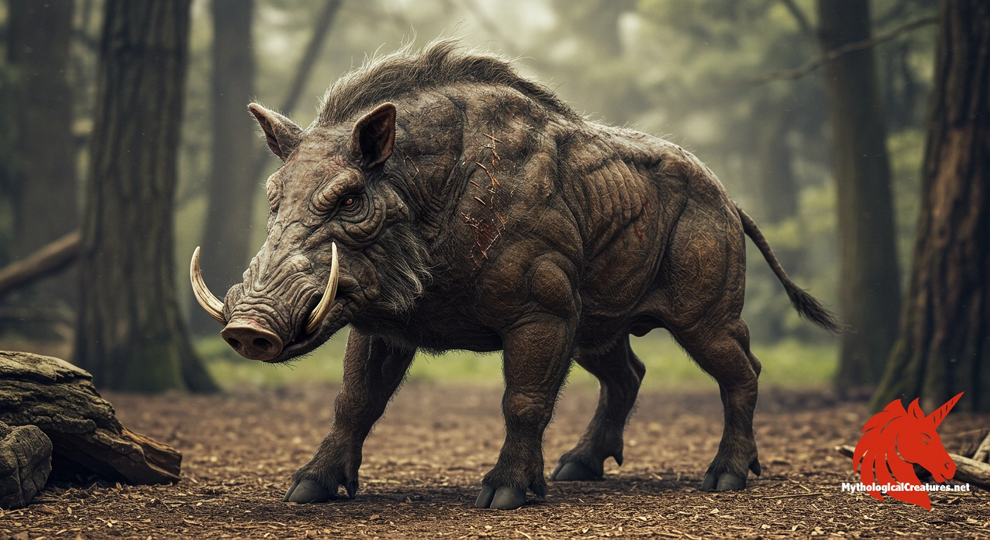 Erymanthian boar - Represents the untamed forces of nature and is a significant challenge in the myth of Hercules.