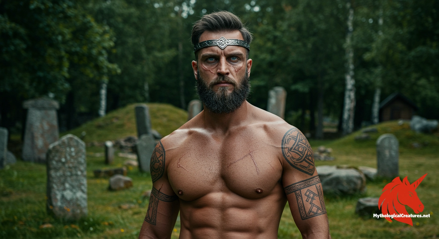 Fjölnir - Fjölnir embodies the legendary origins of the Swedish royal line and reflects the intermingling of divine ancestry with mortal rulership in Norse tradition.