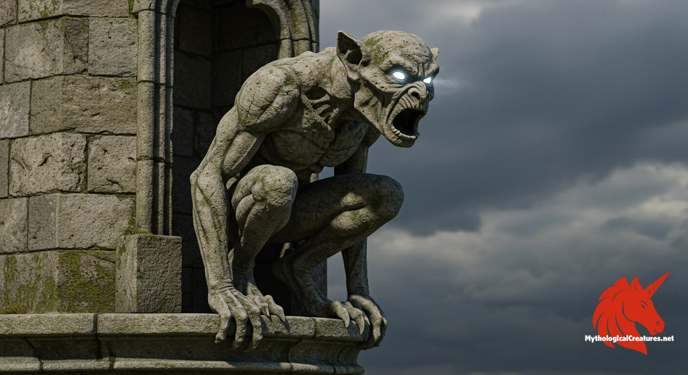 Gargoyle - They serve both a practical role in building architecture and a symbolic role in deterring evil, reflecting the interplay between functionality and myth in medieval European constructions.