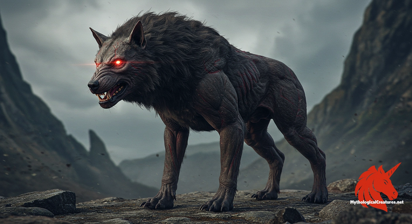 Garmr - Garmr embodies the fearsome and inevitable nature of death and the boundary between life and the underworld, playing a pivotal role in the events of Ragnarök.