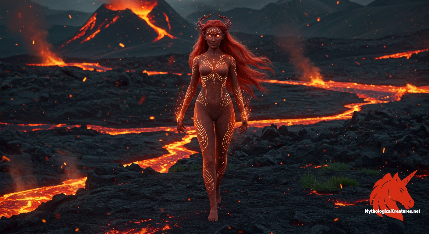 Glöð - Glöð embodies the elemental force of fire and represents the fusion of jötunn and elf lineages in Norse mythology, reflecting the complex dynamics of divine and natural forces.