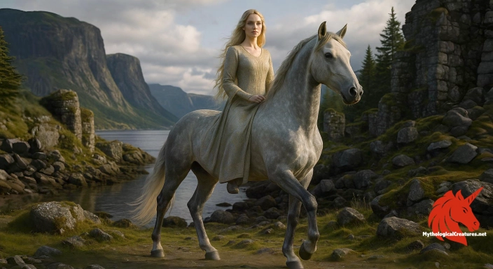 Depiction of Gná and Hófvarpnir Discover another mythical creature
