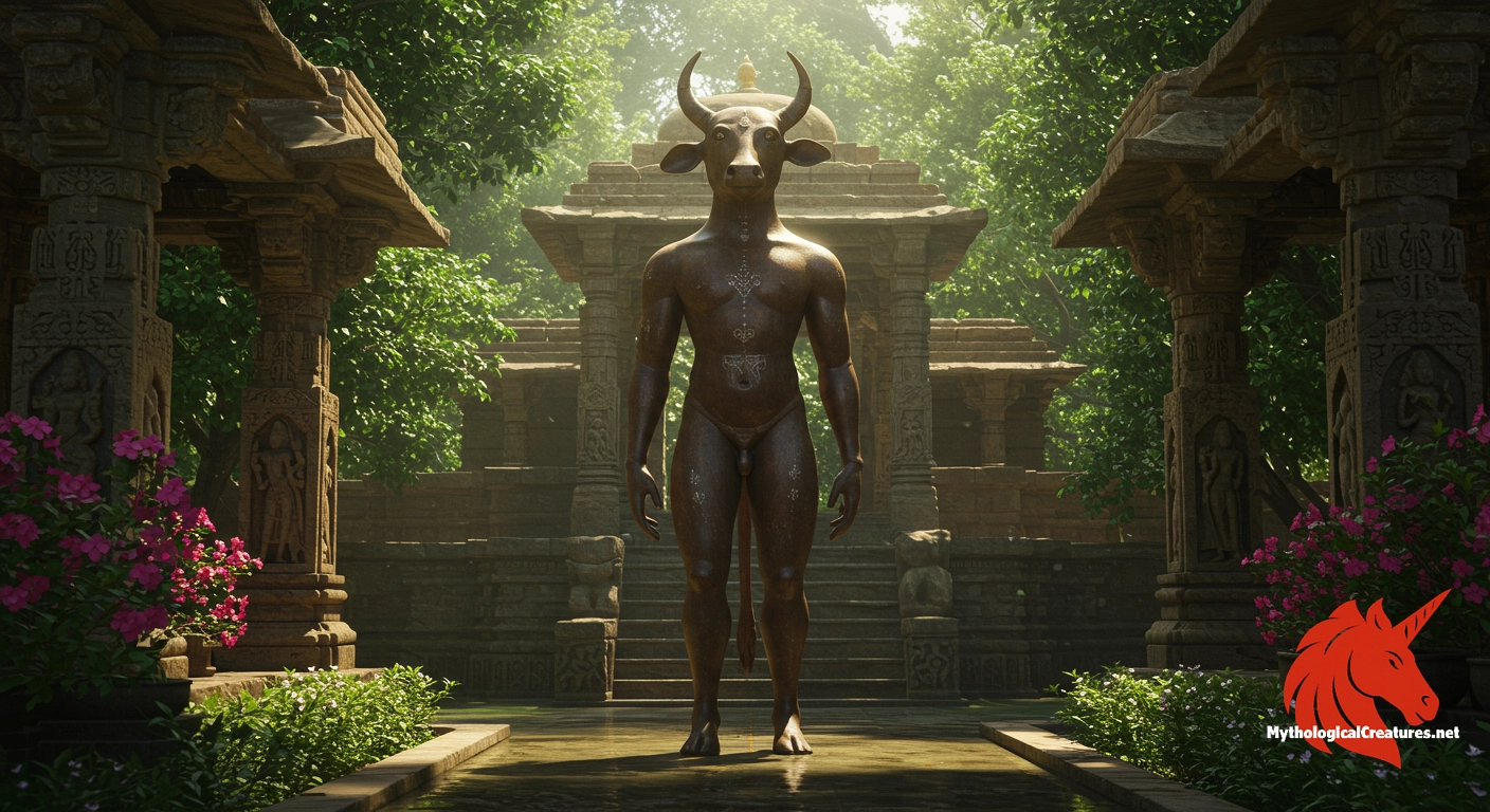 Gomukha - Embodies the protective role of attendant deities in Jain tradition, reinforcing the cosmic order and sanctity of the Tirthankara's teachings.
