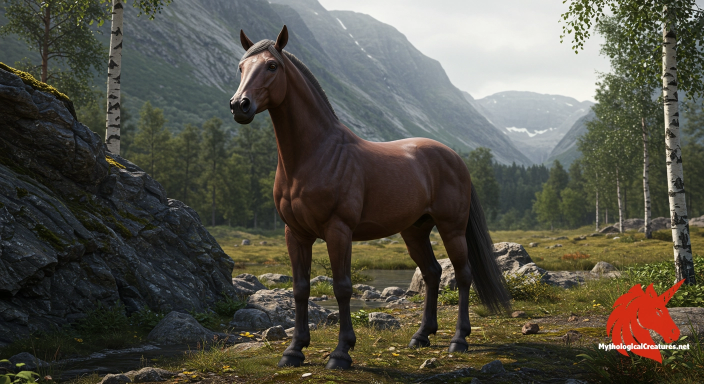 Grani - Grani is celebrated as the loyal and swift mount of Sigurd, linking mortal heroes to the divine through his descent from Odin's own steed, Sleipnir.