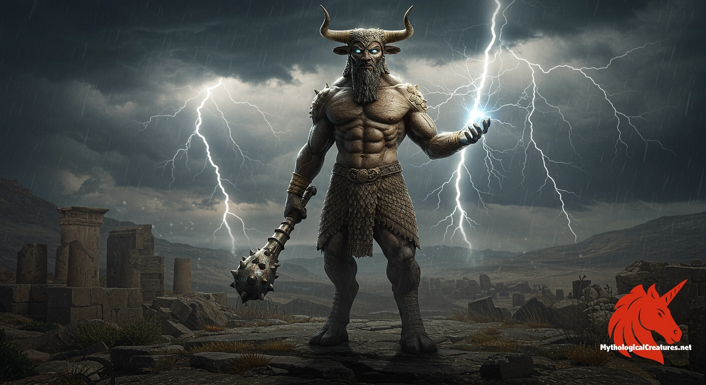 Hadad - A central figure in ancient Near Eastern religion, symbolising the natural forces of storms, rain, and agricultural fertility.