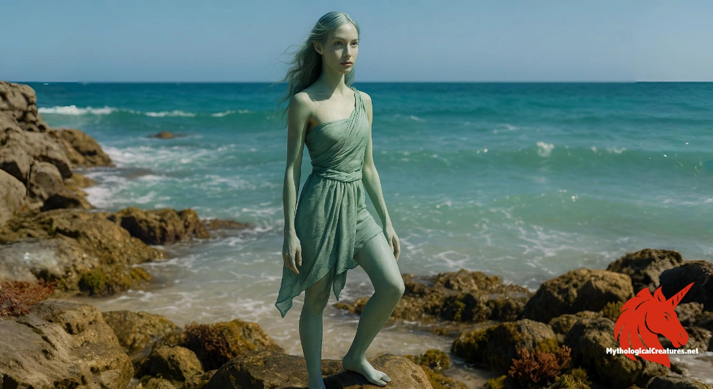 Halie - Highlights the multifaceted nature of ancient Greek myth where a single name can represent diverse but interconnected mythic figures associated with the sea.