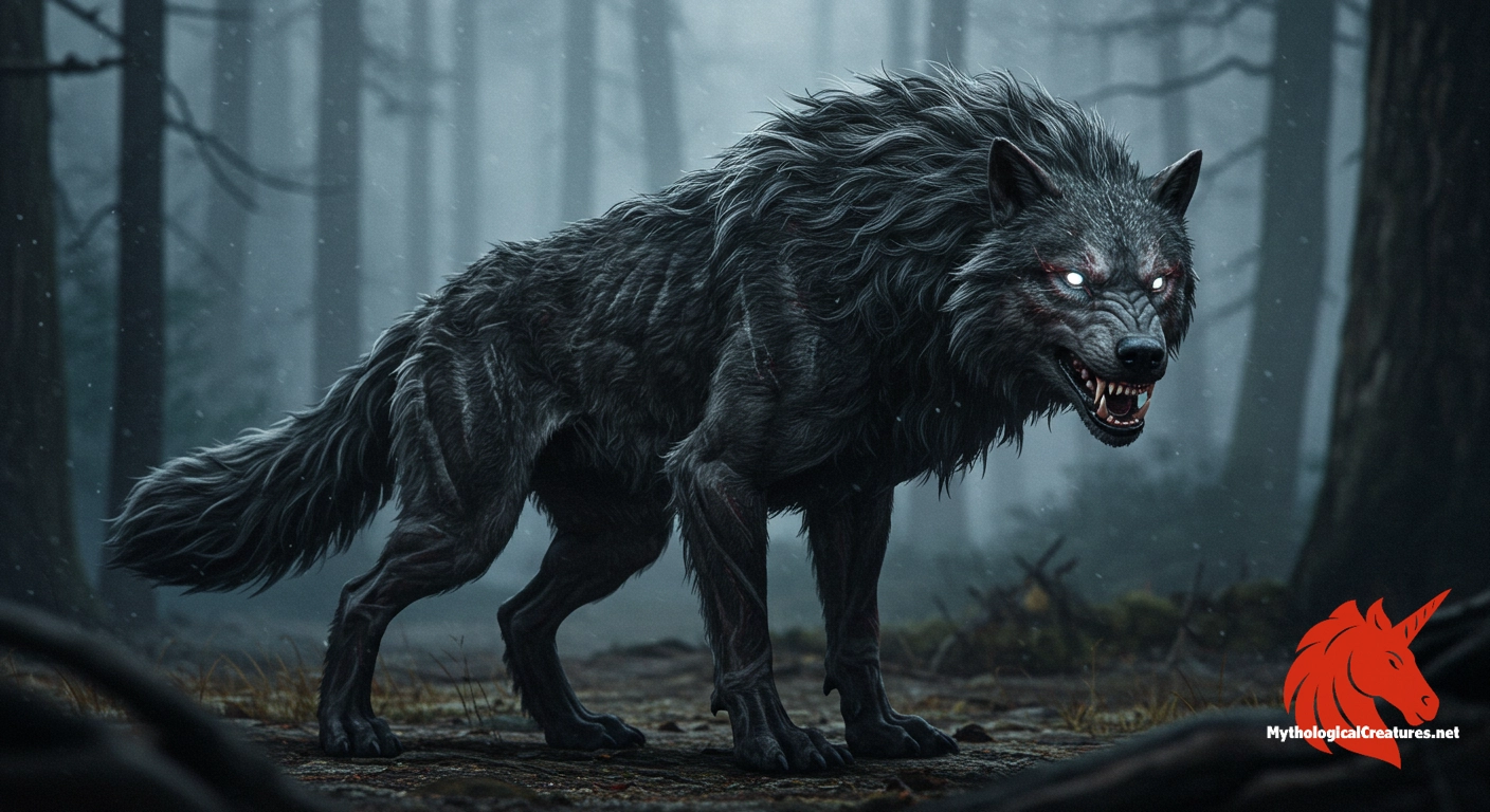 Hati Hróðvitnisson - Hati's pursuit of Máni symbolises the inevitable destruction and cosmic cycle of Norse eschatology.