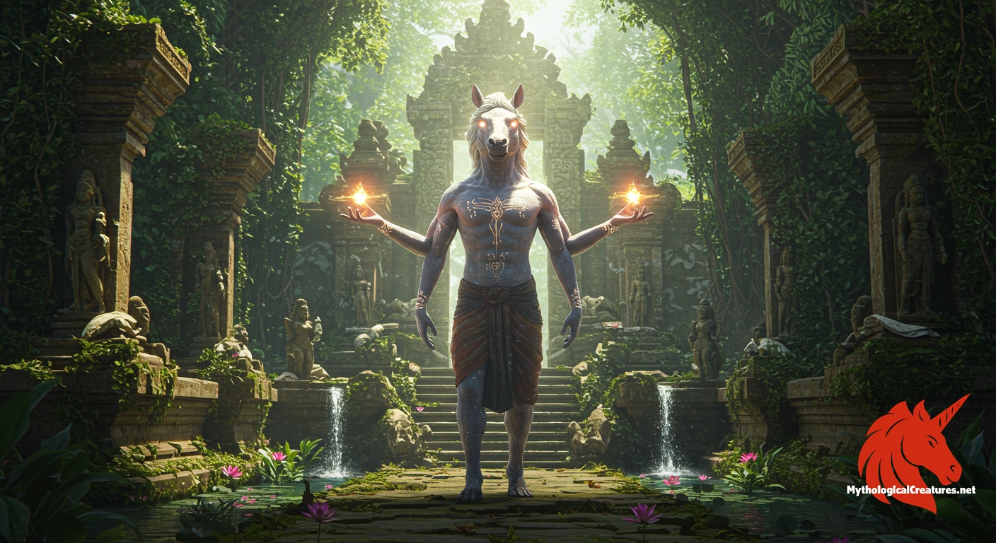 Hayagriva - Revered as the deity of knowledge and wisdom, his incarnation signifies the triumph of good over evil. Hayagriva - Revered as the deity of knowledge and wisdom, his incarnation signifies the triumph of good over evil.