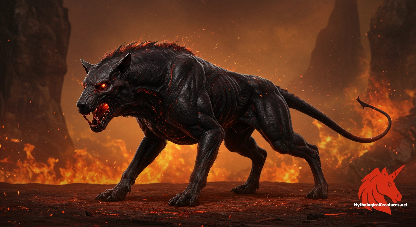Hellhound - Hellhounds serve as ominous guardians of the underworld and are potent symbols of death and the afterlife. Hellhound - Hellhounds serve as ominous guardians of the underworld and are potent symbols of death and the afterlife.