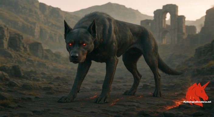 Depiction of Hellhound Discover another mythical creature