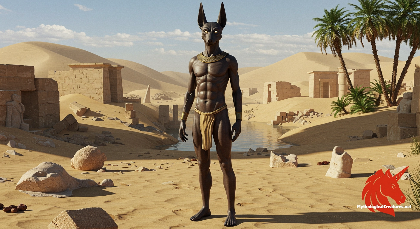 Hermanubis - Bridges Greek and Egyptian afterlife beliefs and is noted as an ancestral figure of the dog-headed Saint Christopher.