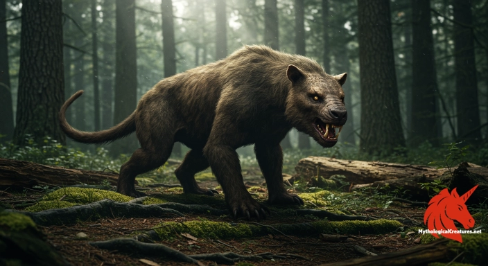 Depiction of Hidebehind Discover another mythical creature