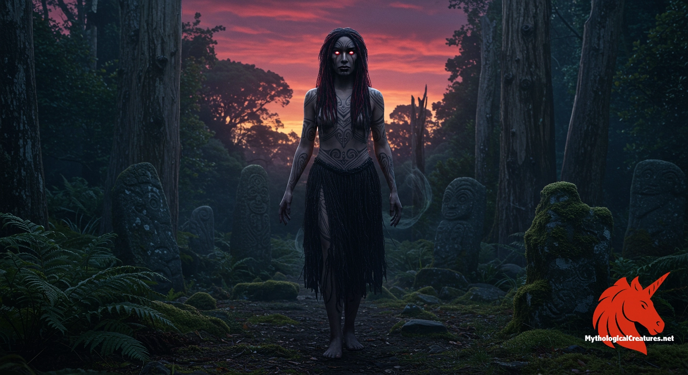 Hine-nui-te-pō - She plays a critical role in Māori beliefs by guiding the souls of the dead and symbolising the inevitable passage from life to the afterlife. Hine-nui-te-pō - She plays a critical role in Māori beliefs by guiding the souls of the dead and symbolising the inevitable passage from life to the afterlife.