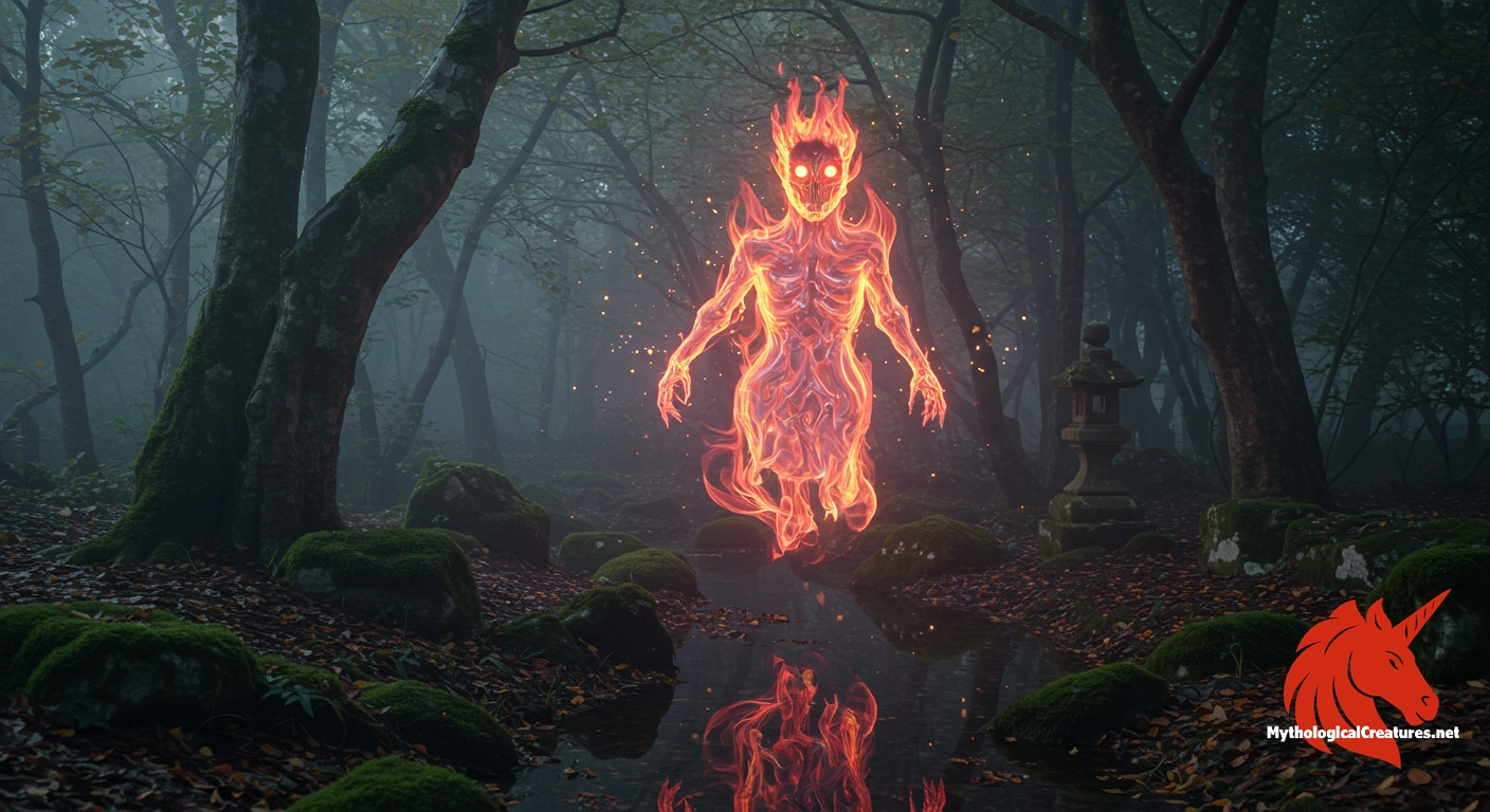 Janjanbi - Embodies the mysterious and ephemeral qualities of the supernatural, reflecting the cultural fascination with ghostly lights and yōkai.