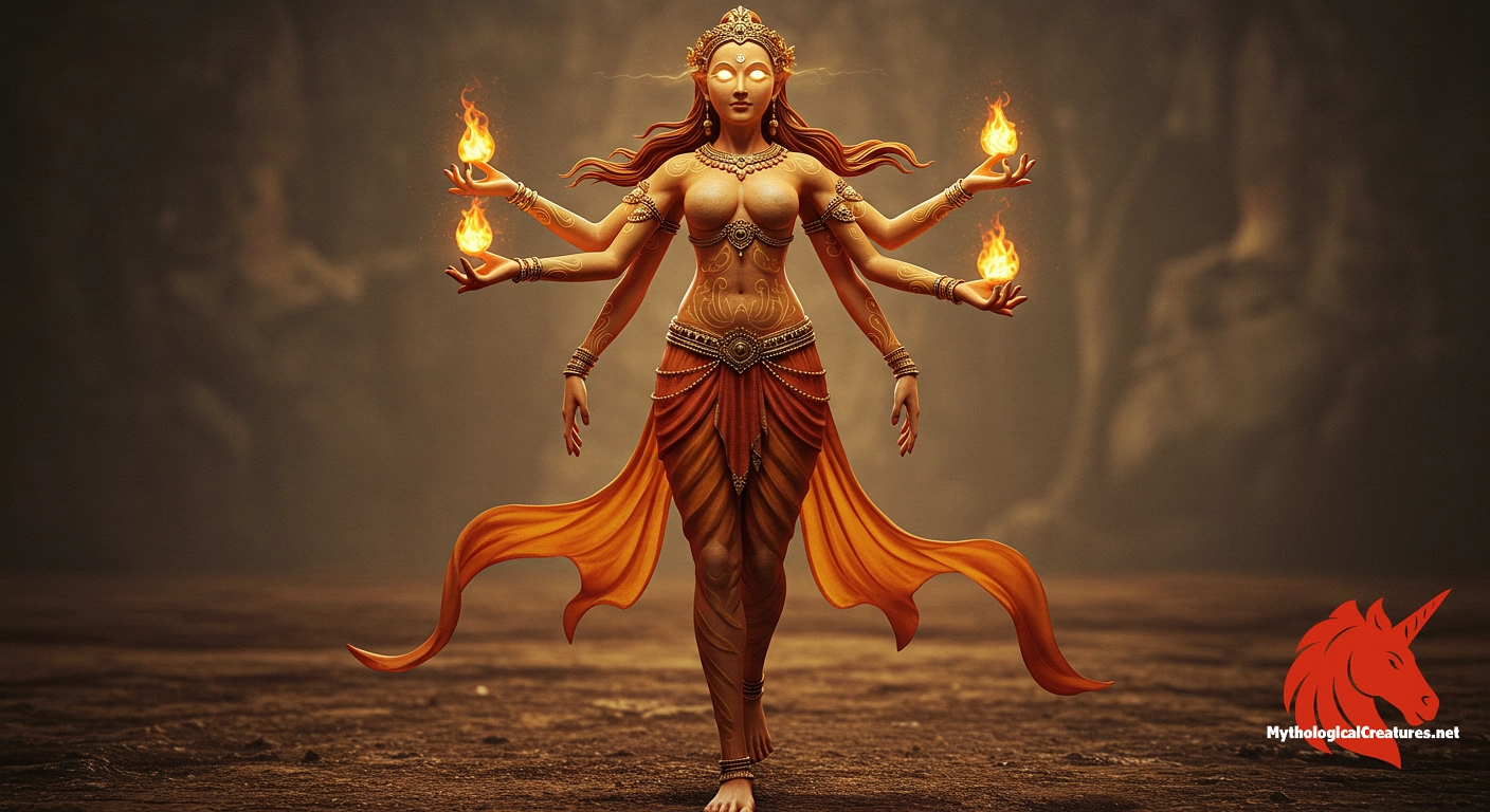 Jwalamalini - She is a prominent guardian deity in Jainism, especially revered in Karnataka for her role as the protector of Chandraprabhu, the eighth tirthankara.