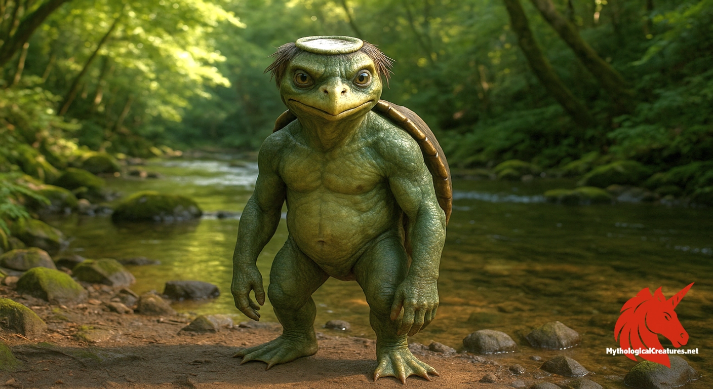 Kappa - Represents the dual nature of water as both nurturing and dangerous, and emphasizes the importance of respecting natural deities in Japanese culture.