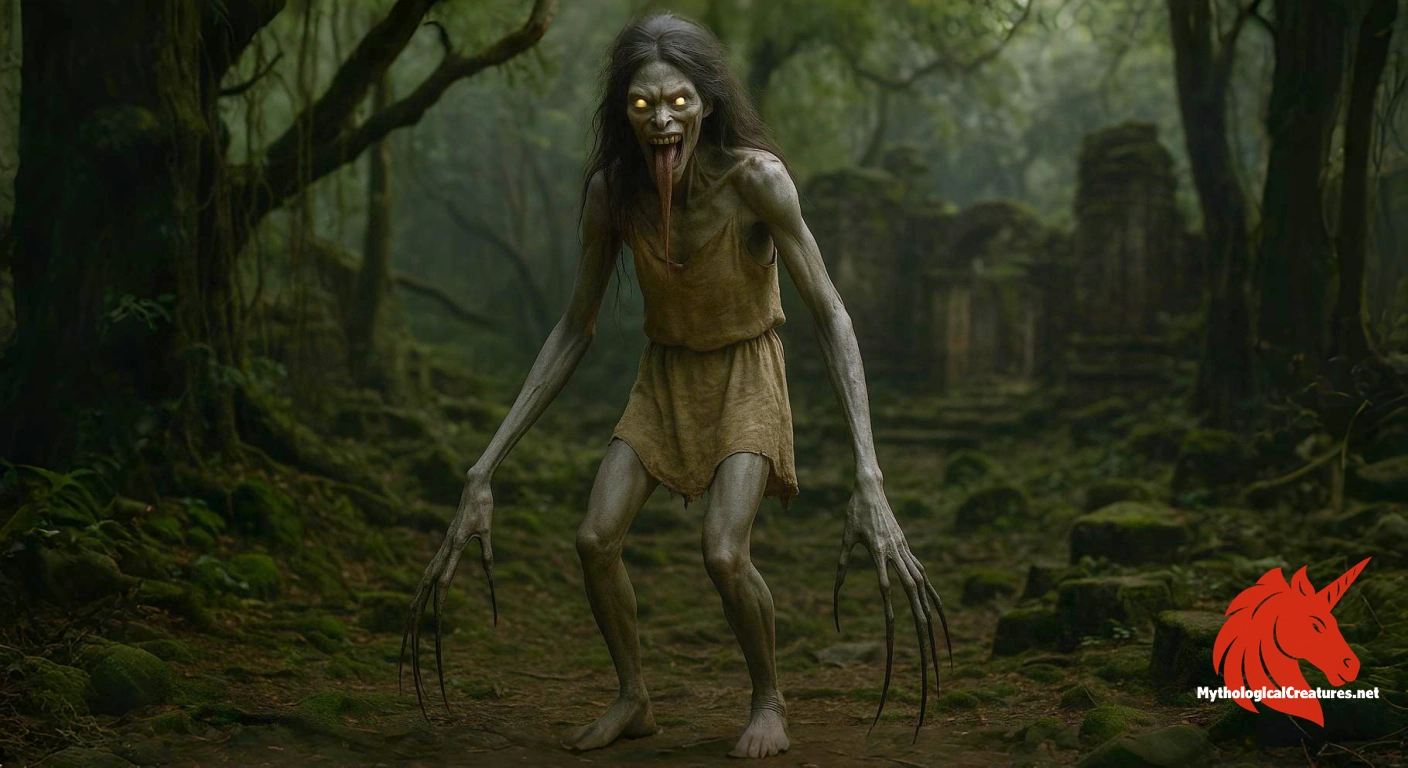 Lai Khutshangbi - Embodies the terrifying and supernatural aspects of Meitei folklore, serving as a cautionary figure in local legends.