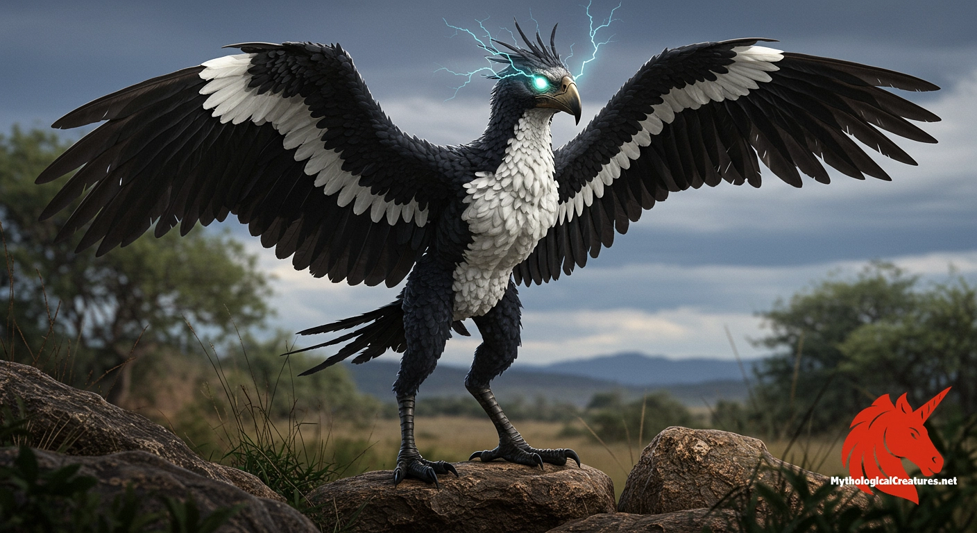 Lightning bird - A supernatural agent that commands thunder and lightning and is used by witches to attack their foes. Lightning bird - A supernatural agent that commands thunder and lightning and is used by witches to attack their foes.