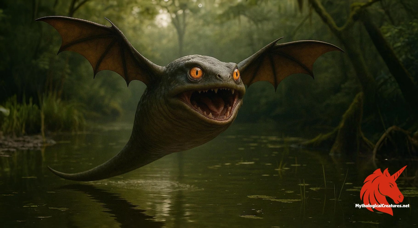 Llamhigyn y Dŵr - Feared for snapping fishing lines and preying on livestock and fishermen, the creature embodies the dangers lurking in murky wetland waters.