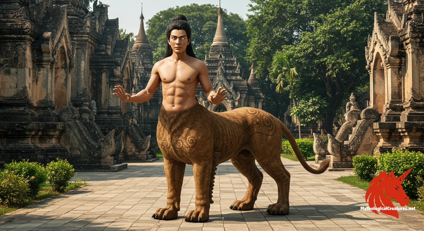 Manussiha - Represents protection and is a key symbol in Burmese pagodas and Buddhist art.