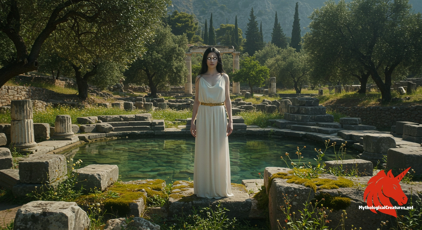 Melaina - Significant as a member of the prophetic Thriae, she embodies the connection between nature and divine prophecy at Delphi. Melaina - Significant as a member of the prophetic Thriae, she embodies the connection between nature and divine prophecy at Delphi.
