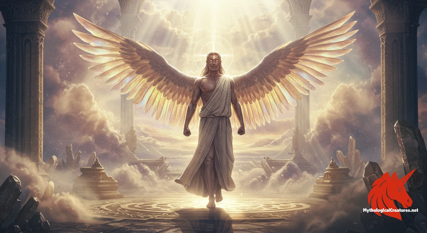 Metatron - Metatron is a key figure in mysticism, embodying the potential for human transformation into divine service and bridging the gap between the mortal and divine realms.