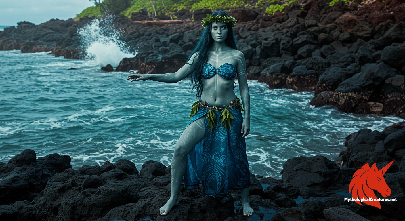 Nāmaka - Represents the power of the ocean and acts as a balancing force against volcanic fire in Hawaiian mythology.