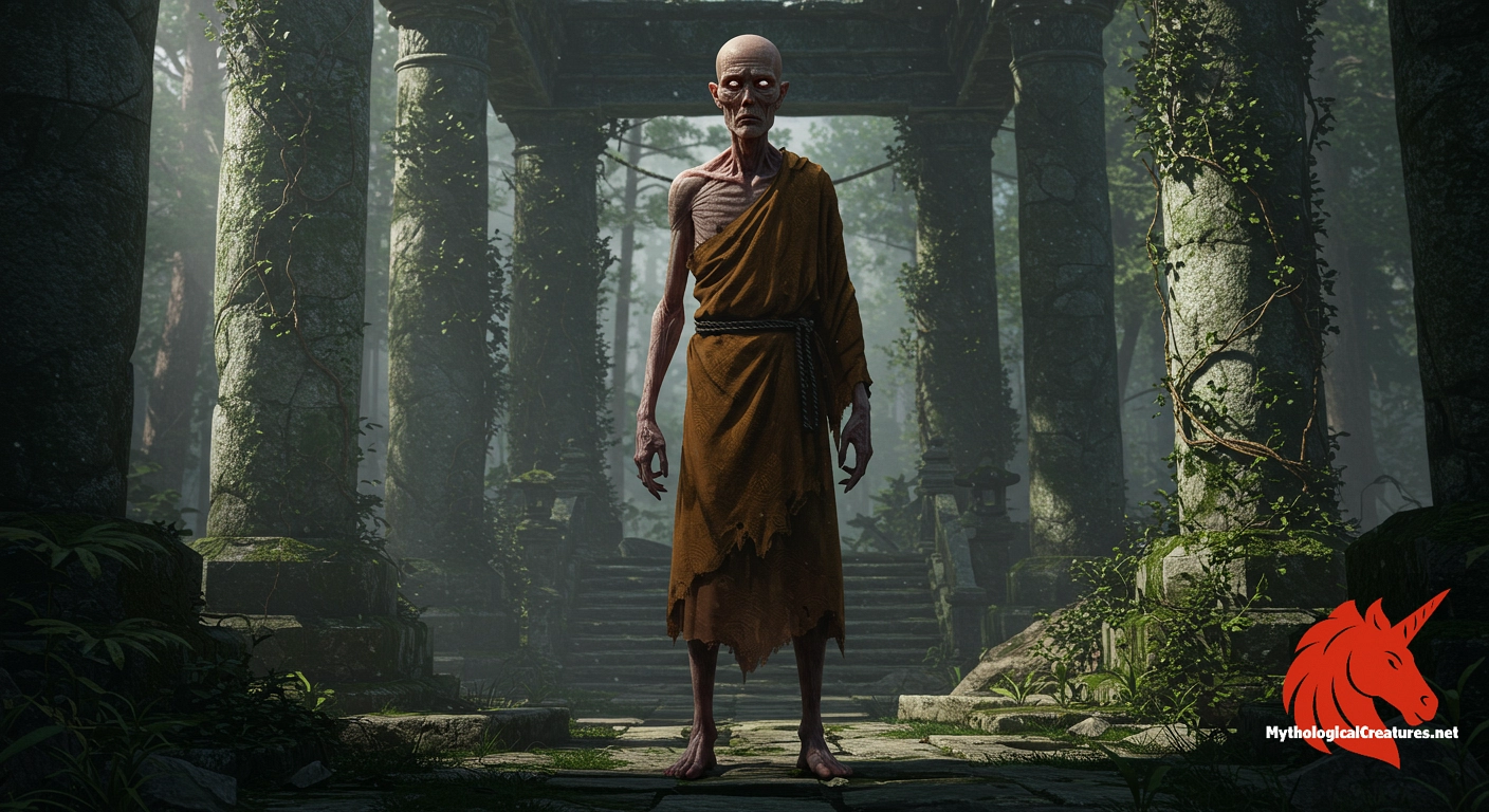 Noderabō - Symbolises the decay of sacred spaces and the lingering grudges of a neglected religious figure, reflecting societal and spiritual neglect.