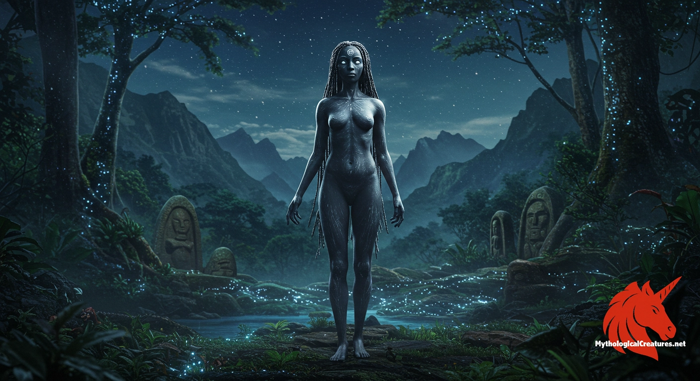 Nzambici - Represents the eternal essence and unifying forces of nature and the cosmos in Bakongo belief.