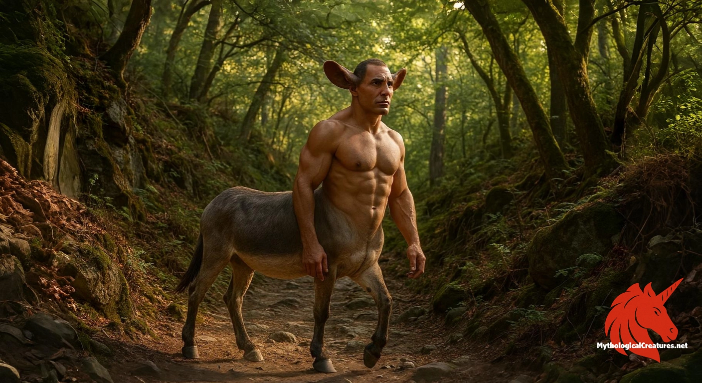 Onocentaur - Represents the fusion of human intellect with the base instincts of the animal realm, often serving as a cautionary symbol of unnatural hybridity.