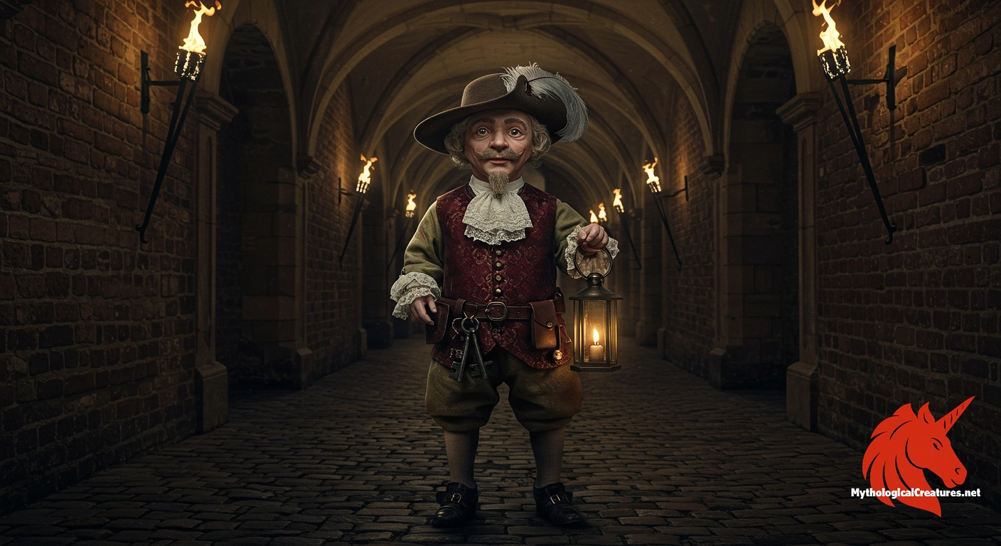 Petermännchen - Protector of the castle who rewards the honest and punishes intruders, embodying both a guardian and trickster figure in local legend.