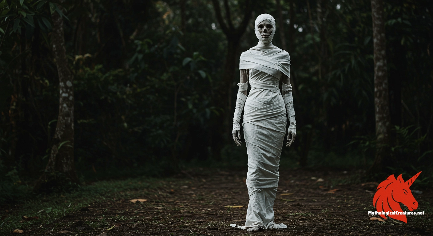 Pocong - Represents the consequences of improper funeral rites and the unsettled state of the dead. Pocong - Represents the consequences of improper funeral rites and the unsettled state of the dead.