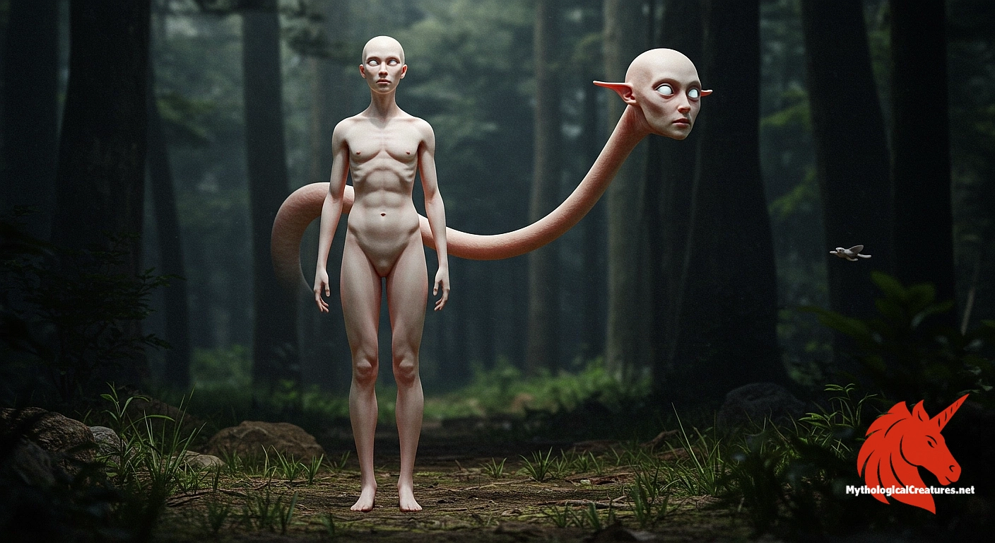 Rokurokubi - Embodies the mysterious and dual aspects of human identity, bridging everyday existence and the supernatural realm in Japanese lore Rokurokubi - Embodies the mysterious and dual aspects of human identity, bridging everyday existence and the supernatural realm in Japanese lore
