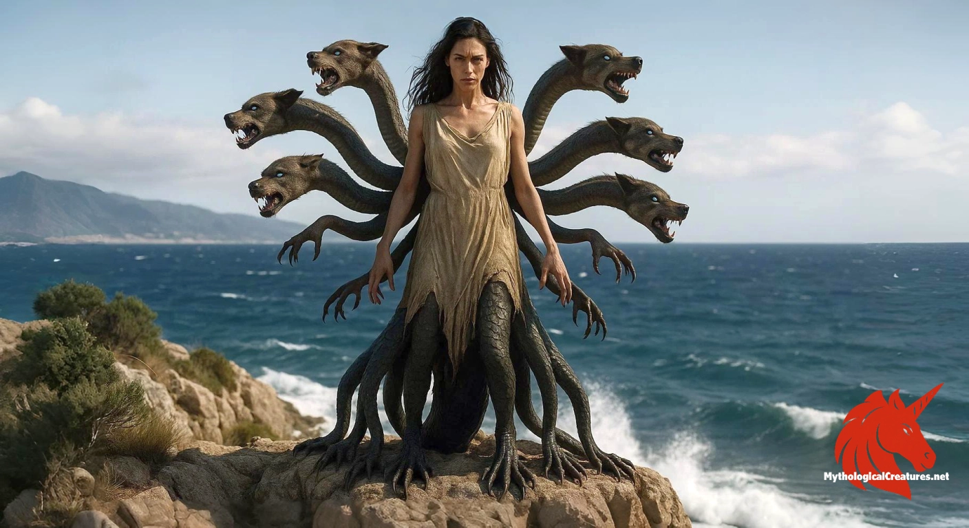 Scylla - Represents the unavoidable dangers of the sea and the peril of choosing between two evils, as encapsulated in the idiom 'between Scylla and Charybdis'.